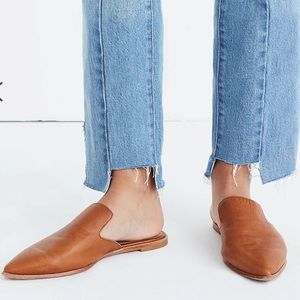 Madewell Tan/saddle Leather Gemma Mules. Size 7.5